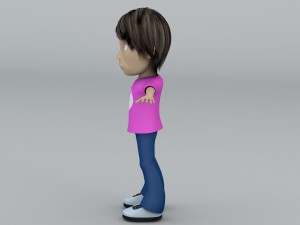 girl hoverboard rider 3Dモデル