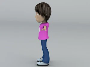 girl hoverboard rider 3D Model