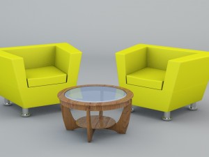 sofa and table 3D Model