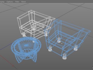 sofa and table Modèle 3D