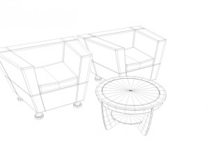 sofa and table Modèle 3D
