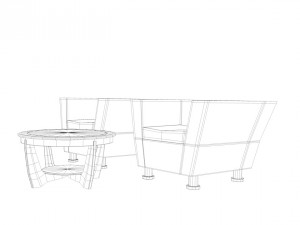 sofa and table Modèle 3D