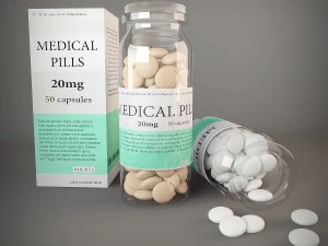 medical pills and bottle 3D Model
