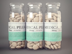 medical pills and bottle Model 3D