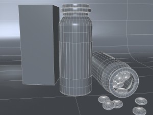medical pills and bottle Model 3D