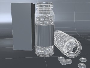 medical pills and bottle Model 3D