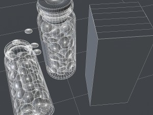 medical pills and bottle Model 3D