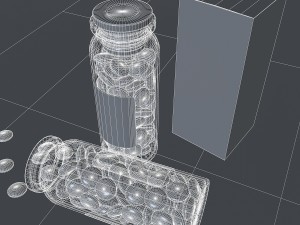 medical pills and bottle Model 3D