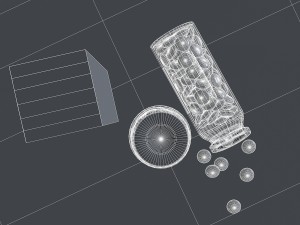 medical pills and bottle Model 3D