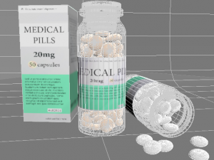 medical pills and bottle Model 3D