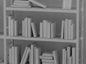 bookshelf with books and decoration objects 3D Model