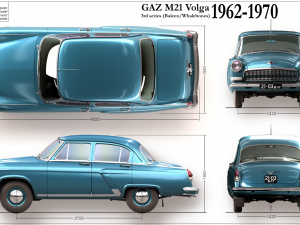 gaz volga 21 3rd series 1962 3D Model