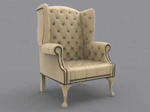 체스터필드가 있는 안락의자 3D 모델