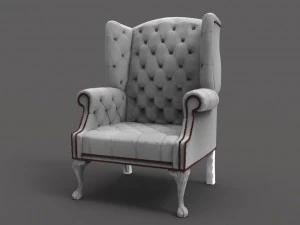armchair with chesterfield 3D Model