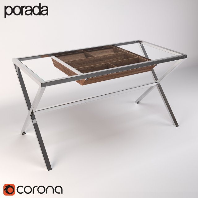 porada style desk 3D मॉडल .c4d .max .obj .3ds .fbx .stl .blend 