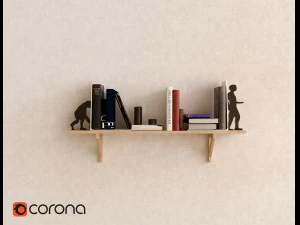 shelf cassic decorative set 3D Model