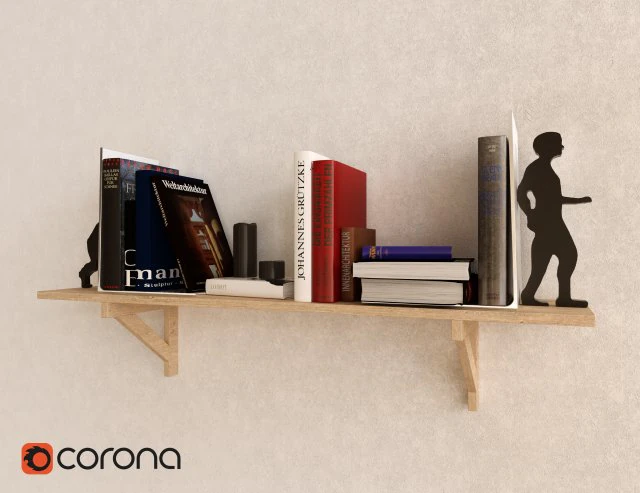 shelf cassic decorative set 3D Model .c4d .max .obj .3ds .fbx .stl .blend