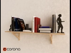 shelf cassic decorative set 3D Model