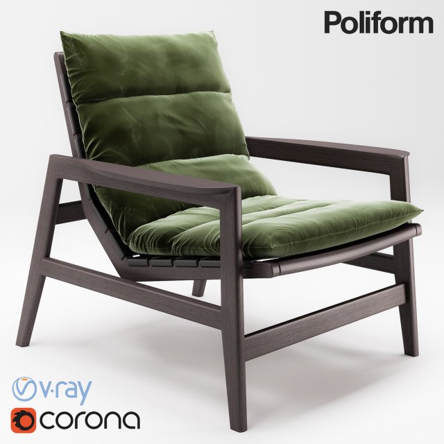 poliform ipanema armchair 3D 模型 .c4d .max .obj .3ds .fbx .stl .blend 