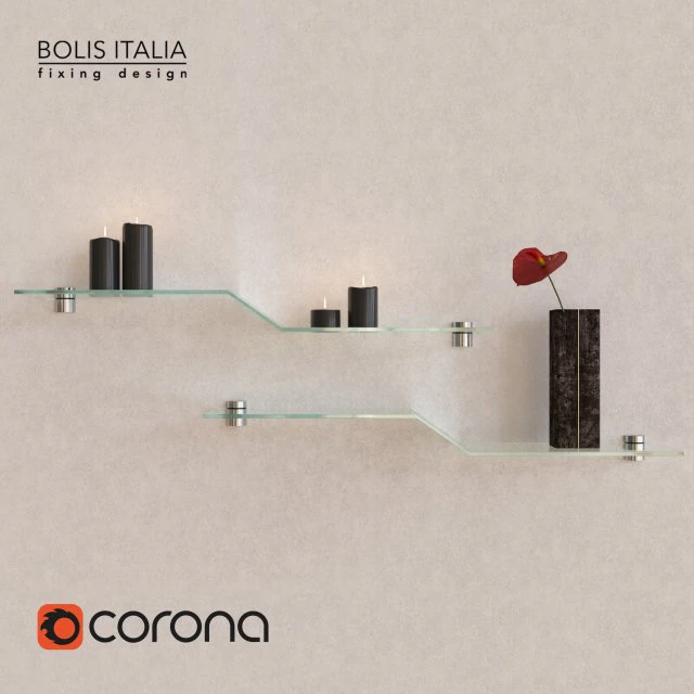 bolis italia glass linear shelf 3D Model .c4d .max .obj .3ds .fbx .stl .blend 