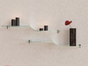 bolis italia glass linear shelf 3D Model