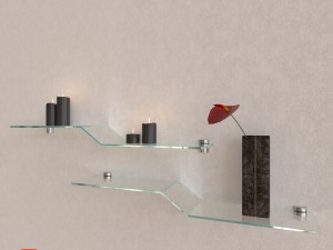 bolis italia glass linear shelf 3D Model
