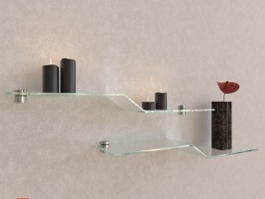 bolis italia glass linear shelf 3D Model