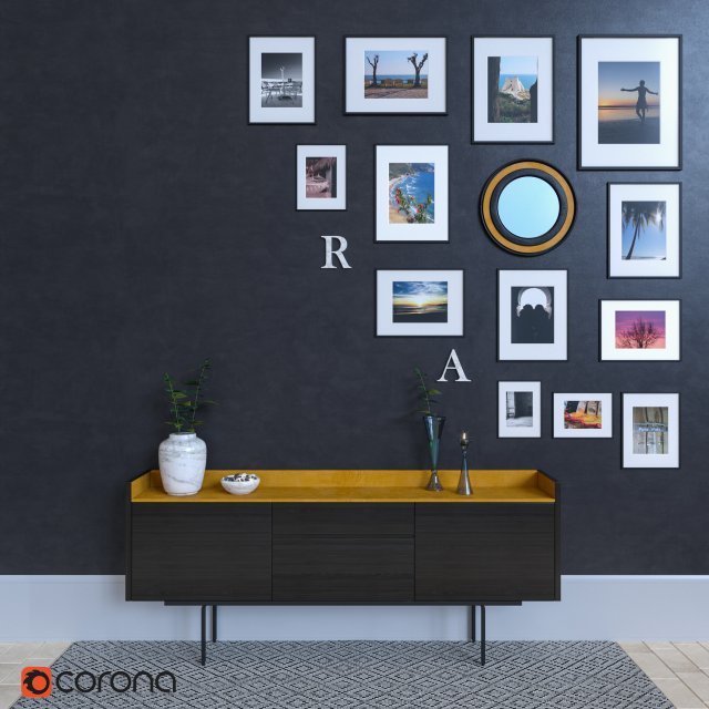 sideboard with frames by mario ruiz 3D 模型 .c4d .max .obj .3ds .fbx .stl .blend 