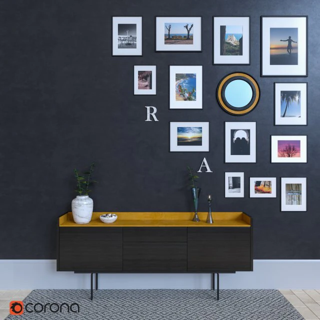 sideboard with frames by mario ruiz 3D Model .c4d .max .obj .3ds .fbx .stl .blend 