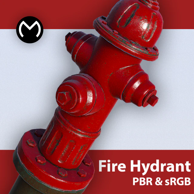 fire hydrant - realtime pbr 3D Model .c4d .max .obj .3ds .fbx .stl .blend