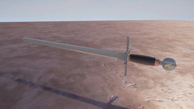 one handed sword 3D Модель .c4d .max .obj .3ds .fbx .stl .blend 