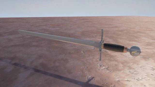 one handed sword 3D Model .c4d .max .obj .3ds .fbx .stl .blend 