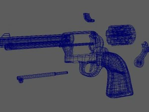 rev&oacute;lver colt ex&eacute;rcito de a&ccedil;&atilde;o &uacute;nica Modelo 3D