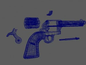 rev&oacute;lver colt ex&eacute;rcito de a&ccedil;&atilde;o &uacute;nica Modelo 3D