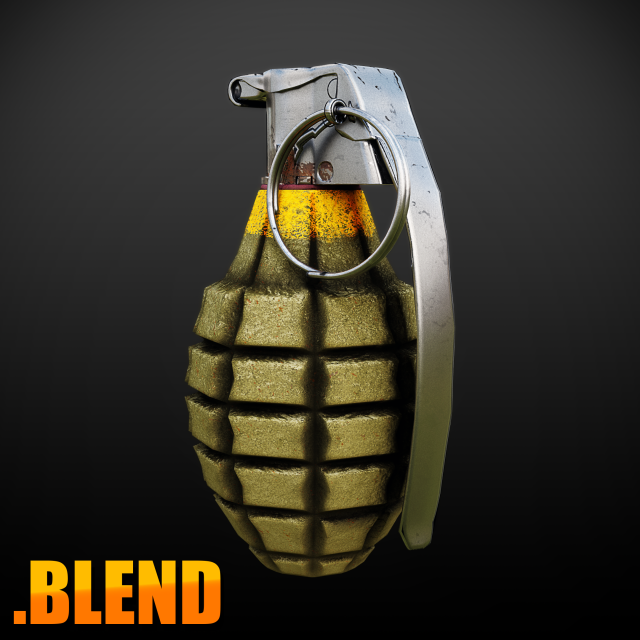 mk2 grenade - blender3d Modelo 3D .c4d .max .obj .3ds .fbx .stl .blend 