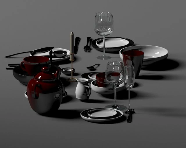 teapot set 3D Model .c4d .max .obj .3ds .fbx .stl .blend