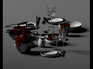 teapot set 3D 모델