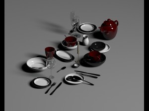 teapot set 3Dモデル