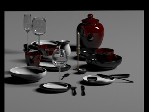 teapot set 3Dモデル