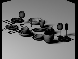 teapot set 3Dモデル