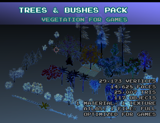 super vegetation pack 3D Модель .c4d .max .obj .3ds .fbx .stl .blend 
