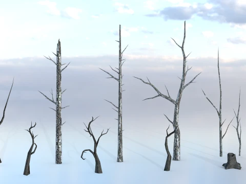 Trees and Bushes pack 3D Model