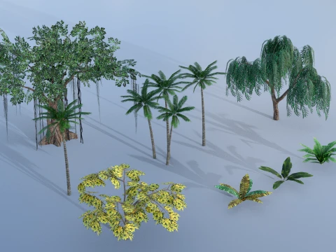 Trees and Bushes pack 3D Model
