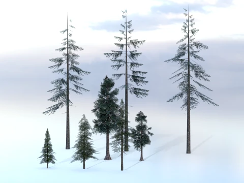 Trees and Bushes pack 3D Model