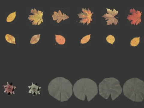 Trees and Bushes pack 3D Model