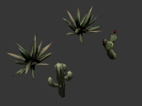 Trees and Bushes pack 3D Model