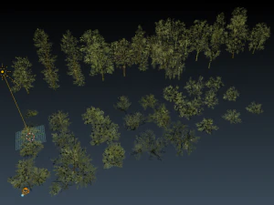english trees and bushes pack 3D Model