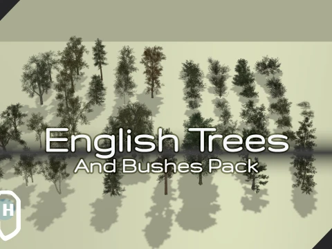 Engels bomen en struikenpakket 3D Model