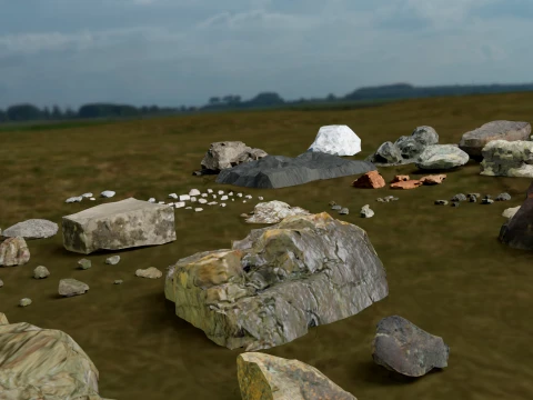 Rock Stone Mega Pack 218 Modelos Low-Poly Modelo 3D