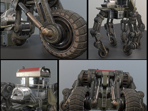 futuristic five-wheeled building - five wheeler Modèle 3D